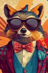 時(shí)髦浣熊的時(shí)尚裝扮