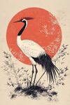 紅日下的優(yōu)雅丹頂鶴