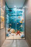 海洋風(fēng)浴室玻璃門裝飾畫