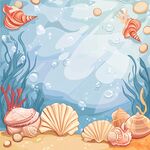 海底貝殼海洋元素插畫(huà)背景