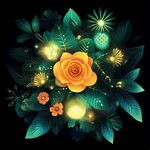 夢(mèng)幻夜光花卉插畫