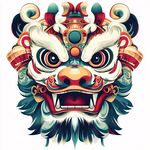 精美傳統(tǒng)舞獅頭形象設(shè)計