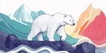 北極熊漫步于山海之間