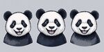 三只憨態(tài)可掬的熊貓頭像