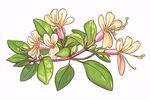 手繪金銀花插畫(huà)植物圖