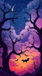 夢幻月夜下的神秘蝙蝠森林