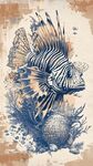 復(fù)古風(fēng)獅子魚(yú)海洋插畫(huà)