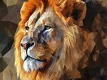 多邊形風(fēng)格的威嚴(yán)獅子