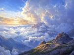 云海中的壯麗山景