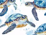 水彩海龜無縫圖案設(shè)計