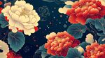 中式牡丹花卉復(fù)古風(fēng)插畫