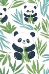 熊貓竹葉可愛圖案設(shè)計