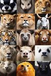 多樣動物面部特寫集合