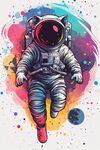 太空貓咪宇航員奇幻插畫