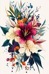 絢麗多彩花卉插畫