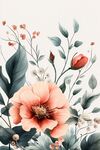 粉色花卉插畫 自然清新風(fēng)