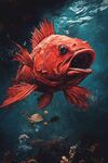 深海紅魚的神秘瞬間