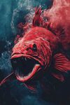 深海紅魚的兇猛瞬間