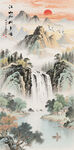 玄關(guān)山水畫 