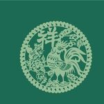吉祥公雞剪紙圖案