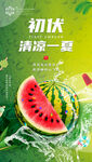三伏天初夏清涼西瓜主題海報