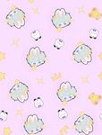 可愛云朵星星卡通圖案