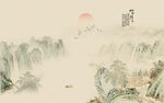 新中式山水壁畫(huà)