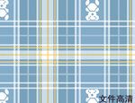 藍黃格子小熊圖案