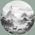 圓形山水畫(huà)
