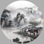 圓形山水畫