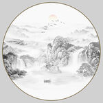 圓形水墨畫