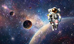 浩瀚藍(lán)色宇宙星空背景墻