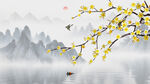 花鳥水墨背景墻