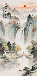 豎幅山水畫