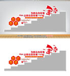 便民服務(wù)中心樓梯文化墻