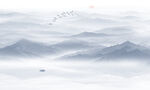 水墨群山背景圖