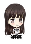 可愛(ài)條紋裝卡通女孩頭像