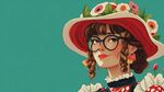 戴花帽的復(fù)古風(fēng)女孩
