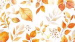 秋日水彩風(fēng)樹葉花卉圖案