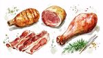美味多樣肉類食材展示