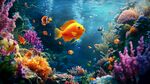 海底夢(mèng)幻世界的多彩金魚