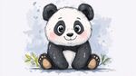 可愛熊貓插畫 萌態(tài)十足