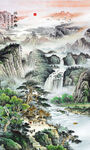 豎幅玄關(guān)山水畫(huà)