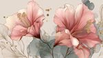 粉色芙蓉花水彩風(fēng)插畫