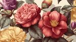 復古花卉圖案精美插畫