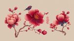 中式花鳥圖 雅致花卉飛鳥