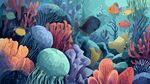 夢幻海底世界珊瑚與魚群