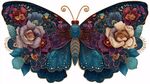 夢幻花卉蝴蝶插畫藝術