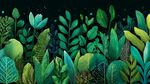 夢(mèng)幻綠植夜景插畫(huà)