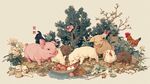 田園豬雞圖